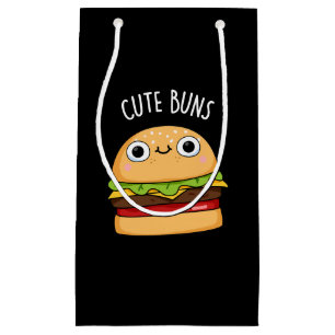Sacola Para Presentes Pequena Cute Buns Engraçado Burger Escuro BG