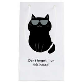 Sacola Para Presentes Pequena Cute Cat - I run this house now! 