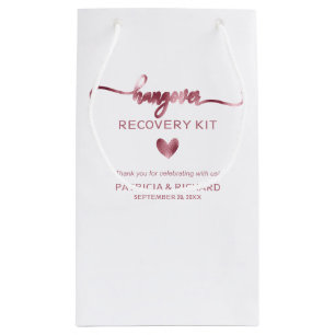 Sacola Para Presentes Pequena Cute Heart Calligraphy Kit de Ressaca de Casamento