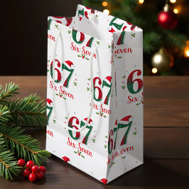 Sacola Para Presentes Pequena Cute Natal Meme Seis Sete 67 6 7 Feriado