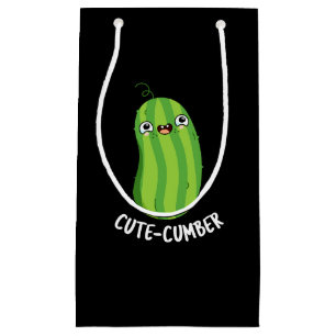 Sacola Para Presentes Pequena Cutecumber Engraçado Pepino Escuro BG