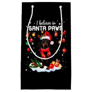 Sacola Para Presentes Pequena Dachshund Cute Christmas