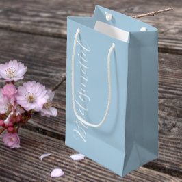 Sacola Para Presentes Pequena Damas de Honra Casamento Azul Claro Letra Estiliza