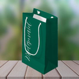 Sacola Para Presentes Pequena Damas de Honra Casamento Verde Esmeralda Estilizad