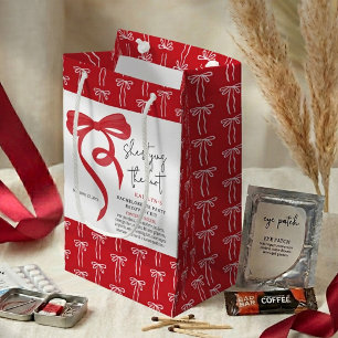 Sacola Para Presentes Pequena Dando o Nó Laço Coquete Vermelho Festa de Despedid