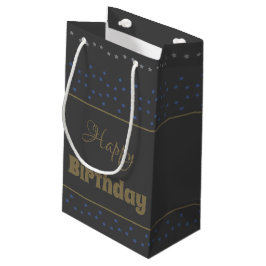 Sacola Para Presentes Pequena Dark Grey With A Star Print Birthday Gift Bag