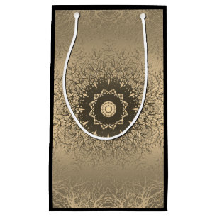 Sacola Para Presentes Pequena Decoração decorativa arábica de seda de bronze cas