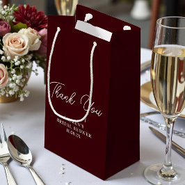 Sacola Para Presentes Pequena Deep Burgundy Minimalist Bridal Shower Thank You