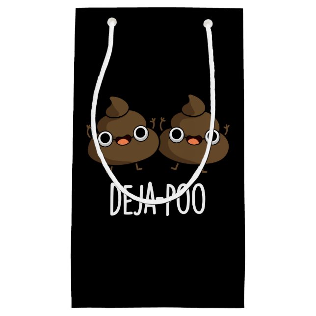 Sacola Para Presentes Pequena Deja Poo Funny Dupla Poop Dark BG (Frente)