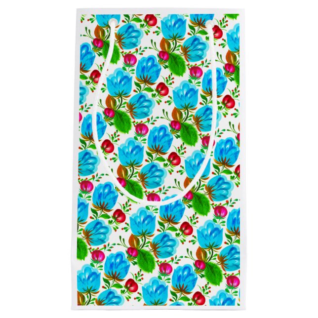 Sacola Para Presentes Pequena Dekorative blaue Tulpen (Frente)