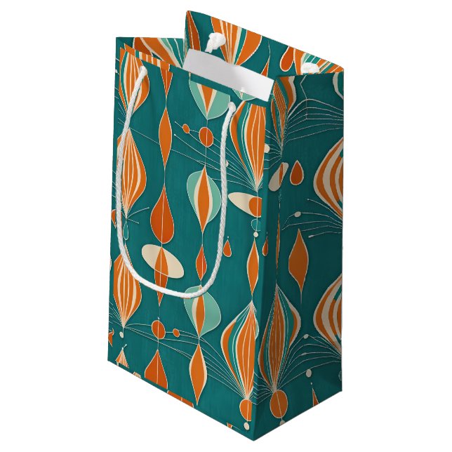 Sacola Para Presentes Pequena Desenho de Gotas Atômicas (Verso inclinado)