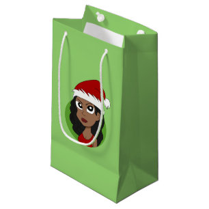 Sacola Para Presentes Pequena Desenhos animados da menina do Natal