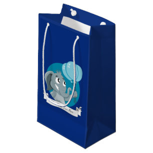 Sacola Para Presentes Pequena Desenhos animados do elefante