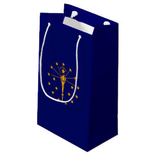 Sacola Para Presentes Pequena Design da bandeira do estado de Indiana