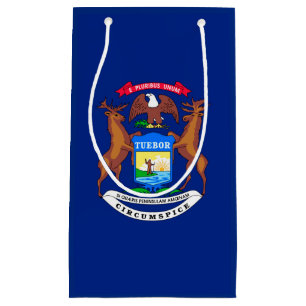 Sacola Para Presentes Pequena Design da bandeira do estado do Michigan