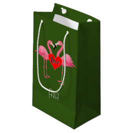 Sacola Para Presentes Pequena Design de Amor Flamingo Rosa - Saco do Presente - 