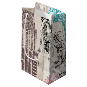 Sacola Para Presentes Pequena Design de New York do vintage