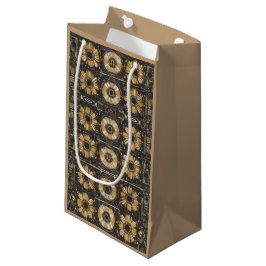 Sacola Para Presentes Pequena design de padrão floral futurista