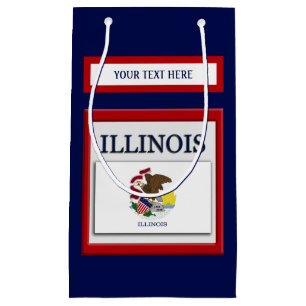 Sacola Para Presentes Pequena Design de Sinalizador do Estado de Illinois