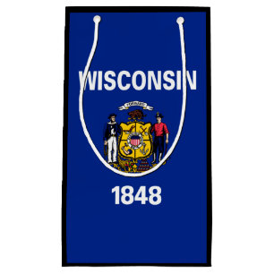 Sacola Para Presentes Pequena Design de Sinalizador do Estado de Wisconsin