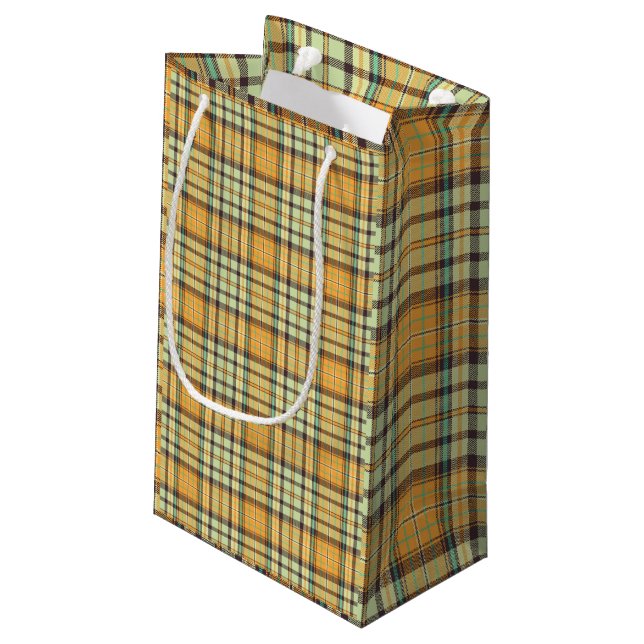 Sacola Para Presentes Pequena Design de xadrez clássica (Verso inclinado)
