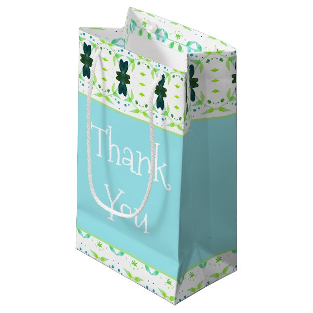 Sacola Para Presentes Pequena Design Delicado Padrão (Frente inclinada)