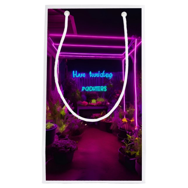 Sacola Para Presentes Pequena Designs Entusiastas de Jardinagem com Punny Saying (Frente)