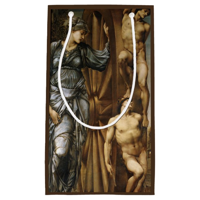 Sacola Para Presentes Pequena Deusa girando a roda da fortuna (Burne-Jones) (Frente)