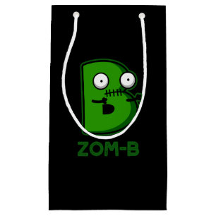 Sacola Para Presentes Pequena Dia de as Bruxas engraçado Zombie-b, alfabeto B