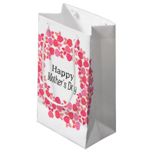 Sacola Para Presentes Pequena Dia de as mães do Buquê rosa