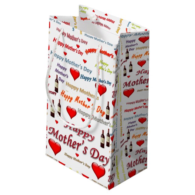 Sacola Para Presentes Pequena Dia de as mães Gift Bag (Verso inclinado)