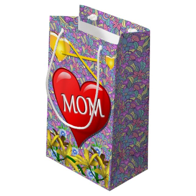Sacola Para Presentes Pequena Dia de as mães Gift Bag (Verso inclinado)