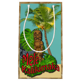 Sacola Para Presentes Pequena Dia de Natal havaiano de Tiki Mele Kalikimaka