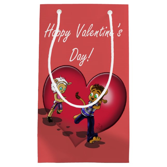 Sacola Para Presentes Pequena Dia de os namorados animal (Frente)