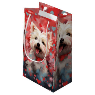 Sacola Para Presentes Pequena Dia de os namorados de Terrier Branco de West High