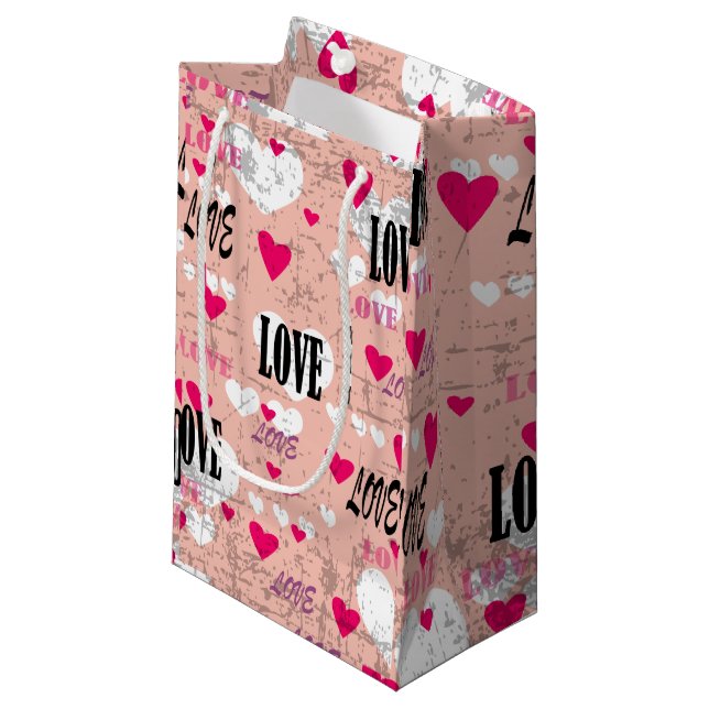 Sacola Para Presentes Pequena Dia de os namorados Love (Frente inclinada)