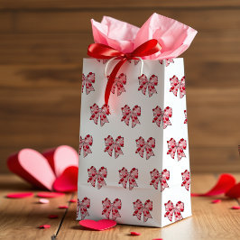 Sacola Para Presentes Pequena Dia de os namorados Padrão do Arco Coquette