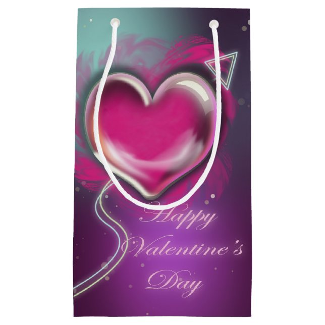 Sacola Para Presentes Pequena Dia de os namorados roxo (Frente)