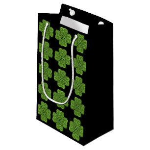 Sacola Para Presentes Pequena Dia de Patrick, trevo verde irlandês
