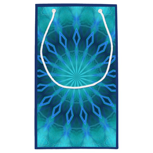 Sacola Para Presentes Pequena Diamantes azuis (Verso)