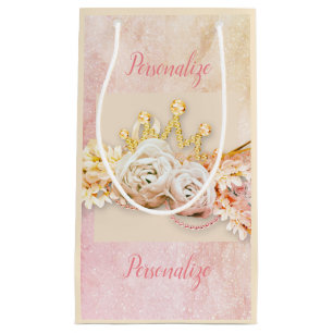 Sacola Para Presentes Pequena Diamond tiara rosa-rosa