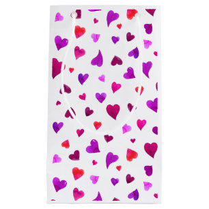 Sacola Para Presentes Pequena Dias de os namorados - roxo e viva magenta