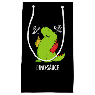 Sacola Para Presentes Pequena Dino-Molho Piada de Dinossauro Divertida Fundo Esc