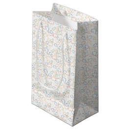 Sacola Para Presentes Pequena Dinossauros - Contorno de Outono Fundo Branco