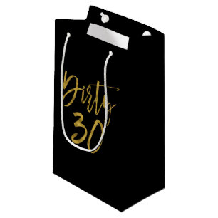 Sacola Para Presentes Pequena Dirty 30 Folha de Ouro Saco de Presente de Anivers