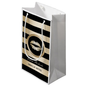 Sacola Para Presentes Pequena Distribuidor Dourado dos cosméticos dos lábios d