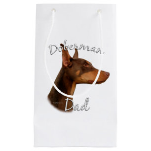 Sacola Para Presentes Pequena Doberman Pinscher (vermelho) Pai 2