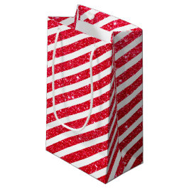 Sacola Para Presentes Pequena Doce Cana de Açúcar de Natal Brilho Listrado Padrã
