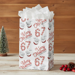 Sacola Para Presentes Pequena Doce de Natal Cana de Açúcar 6-7 Padrão Meme
