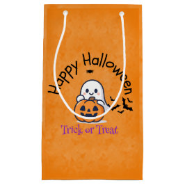 Sacola Para Presentes Pequena Doce Fantasma & Abóbora Doces ou Travessuras